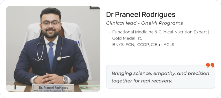 Dr Praneel Rodrigues — Clinical lead, OneMi Programs